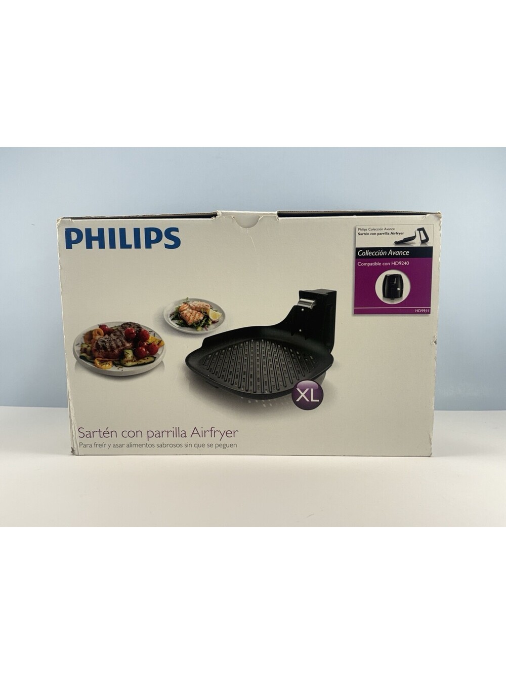 PHILIPS AirFryer Grill Pan HD9911 /90 XL Compatible With HD9240 Open Box Clean